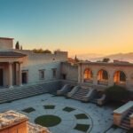 Milreu római villa romjai, Faro, Portugália naplementében