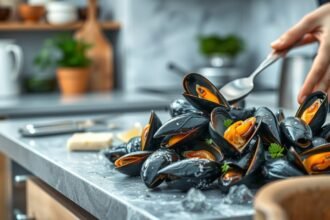 Friss Limfjord kagylók Skive gasztronómiájának bemutatásához