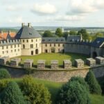 A Trelleborg viking gyűrűvár látképe Slagelse közelében Dánia