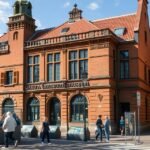 A Slagelse Múzeum épülete a város belvárosában, Dánia