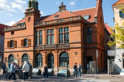 A Slagelse Múzeum épülete a város belvárosában, Dánia
