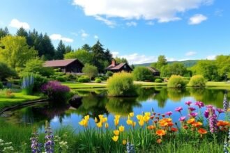 Kongskilde Naturcenter és tó - zöld oázis virágokkal és vízparttal