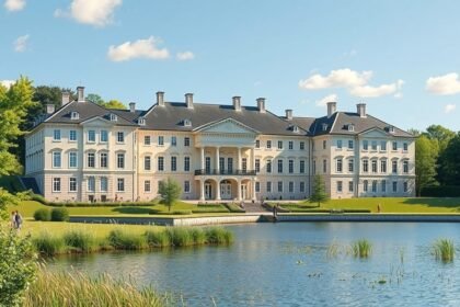 Sorø Akadémia és a tó Slagelse közelében, Dánia