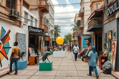 Douala kortárs művészeti installációi és utcai élet