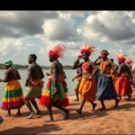 Táncoló Sawa nép tagjai a Ngondo fesztiválon Doualában.