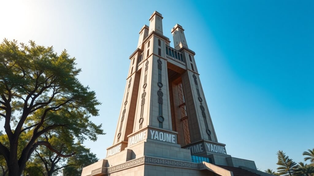 Yaoundé Újraegyesítés Emlékműve impozáns látképe