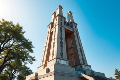 Yaoundé Újraegyesítés Emlékműve impozáns látképe