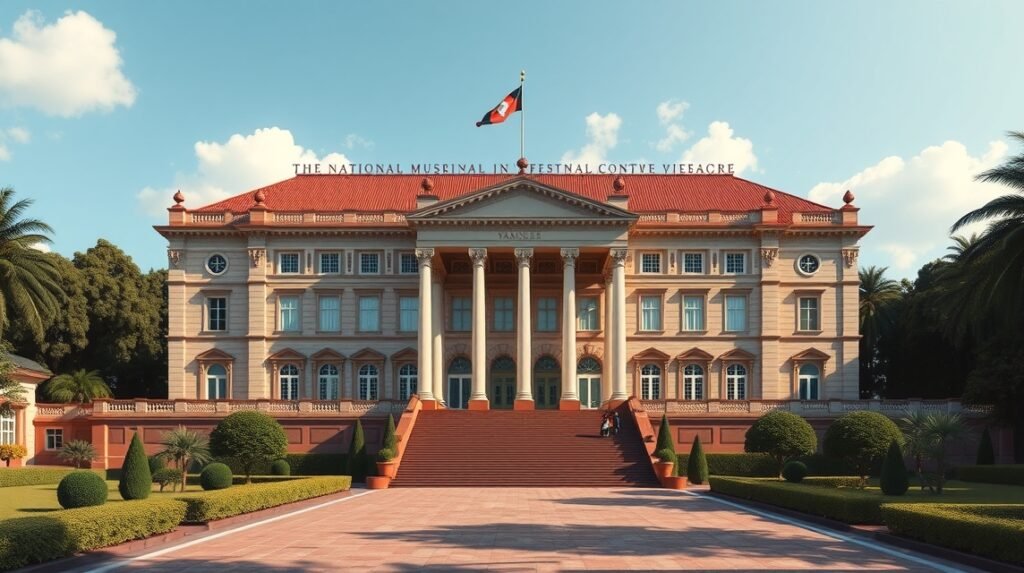 A kameruni Nemzeti Múzeum épülete Yaoundé városában