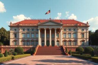 A kameruni Nemzeti Múzeum épülete Yaoundé városában