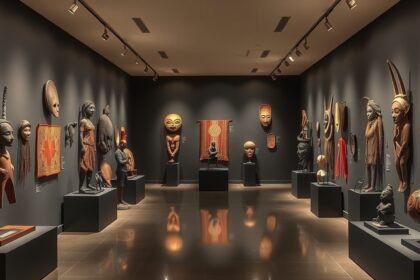Blackitude Múzeum belső tér, kameruni törzsi művészet kiállítással.