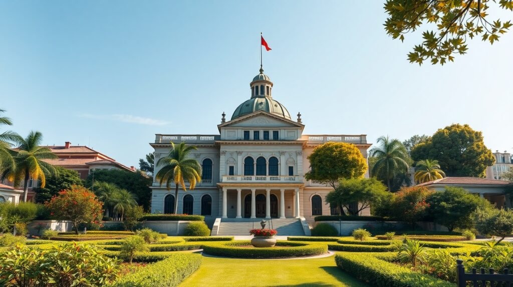 A Yaoundé-i Városháza (Hôtel de Ville) és csodás kertje