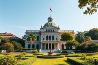 A Yaoundé-i Városháza (Hôtel de Ville) és csodás kertje