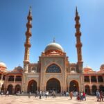 A Központi Mecset Yaoundéban, Kamerun impozáns épülete.