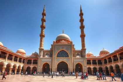 A Központi Mecset Yaoundéban, Kamerun impozáns épülete.