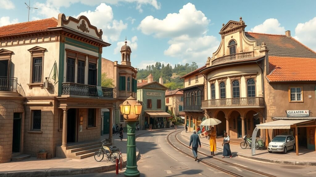 Yaoundé városrégi épületek gyarmati múltamarkoló nyomai