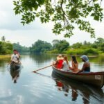 Kenutúra a Lobé folyón természetes környezetben, csodás tájban.