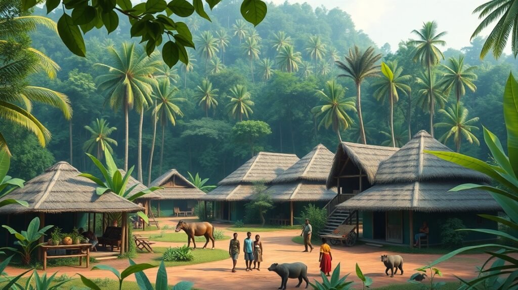 Pigmeus falu Kribi trópusi környezetben