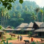 Pigmeus falu Kribi trópusi környezetben