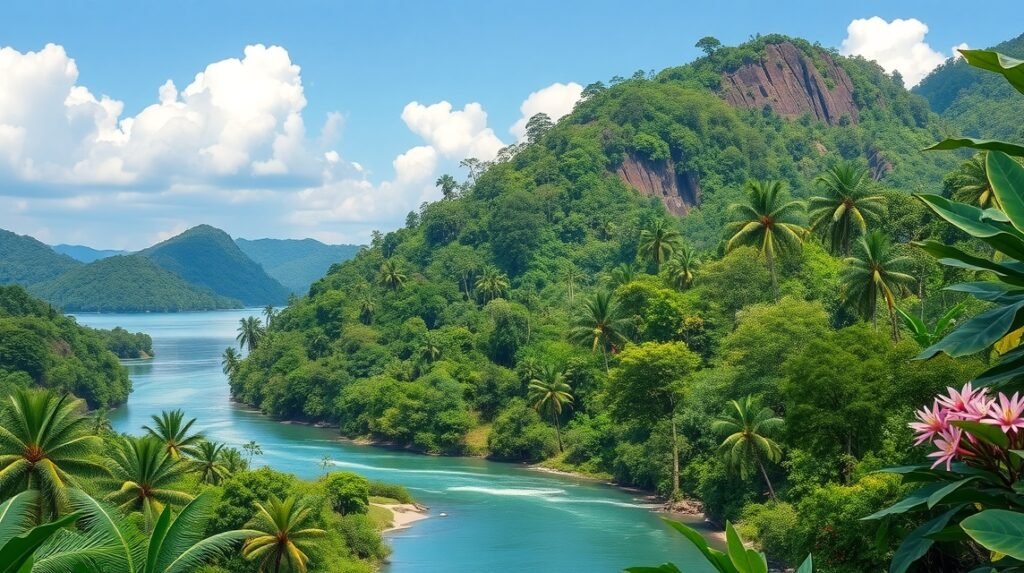 Campo Ma'an Nemzeti Park gyönyörű tája Kribi közelében