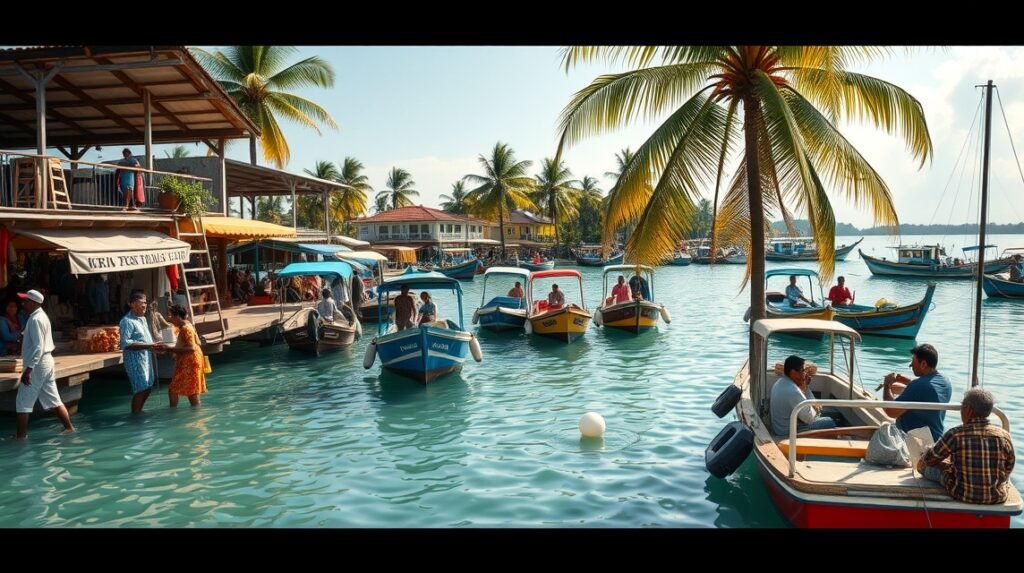 Kribi kikötő, halászok és felfedezés az Atlanti-óceánon