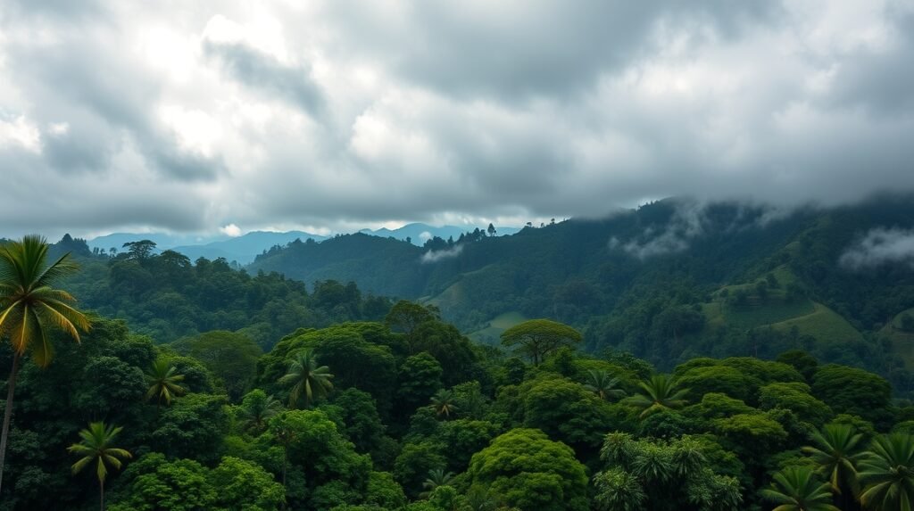 Buja esőerdő a Kamerun közelében, Debundscha vidéke