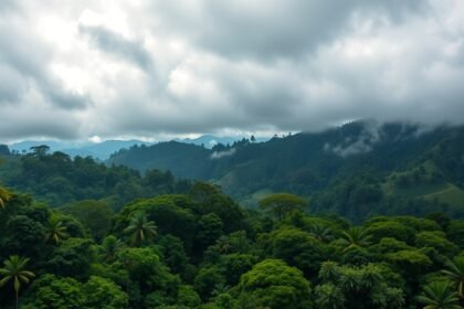 Buja esőerdő a Kamerun közelében, Debundscha vidéke