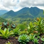 Buja növényzet és vulkáni táj Limbé közelében.