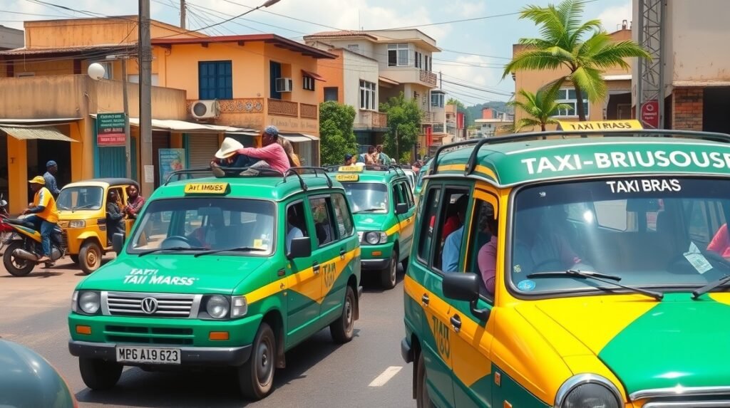 Limbé forgalmas taxi-brousse közlekedés Kamerunban