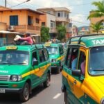 Limbé forgalmas taxi-brousse közlekedés Kamerunban