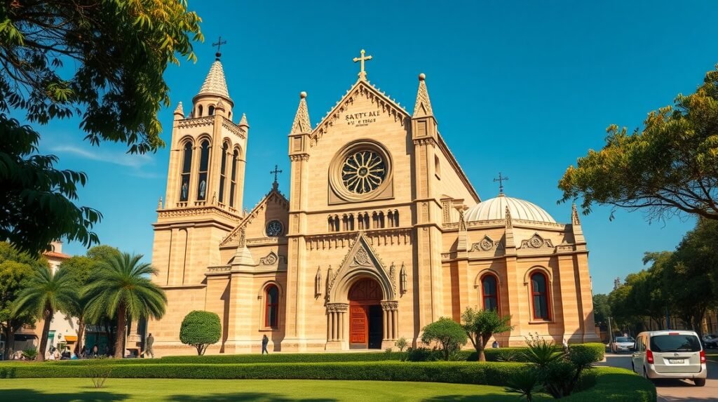 A Szent Család Katedrális impozáns építészete Bertouában