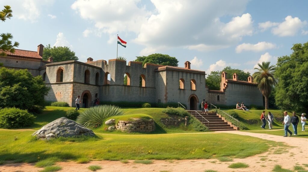 A régi német erőd maradványai Bertouában, Kamerunban.