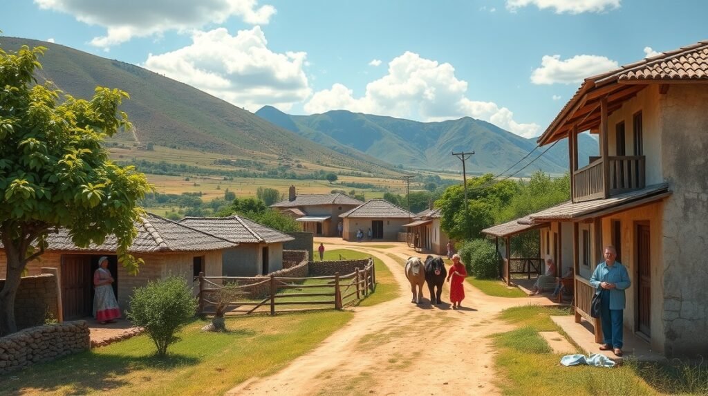 Mandjou falu pásztorkultúra és vidéki élet Bertouában, Kamerunban
