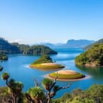 Tibati-tó (Mbam Djerem) gyönyörű tája és szigetei