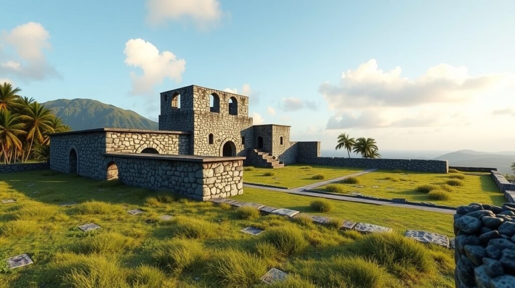 Német gyarmati erőd romjai Tibatiban, Kamerunban