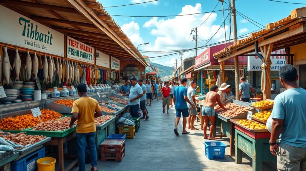 Tibati halpiac: friss halak és helyi ízek árusítása