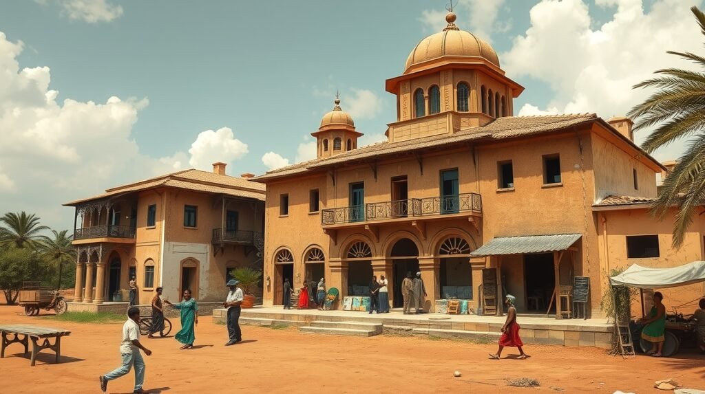 Történelmi épület Tibatiban, a német gyarmatosítás emlékével