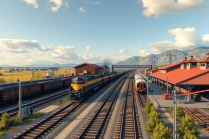 Bélabo vasúti csomópont Észak és Dél között, vonatok és infrastruktúra