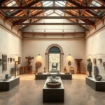 Régészeti Múzeum kiállítása Albufeirában, műtárgyak és restaurált mozaikok.