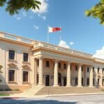 A Batouri prefektúra impozáns épülete gyarmati stílusban