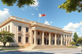 A Batouri prefektúra impozáns épülete gyarmati stílusban