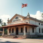 A Batouri gyarmati postaépülete, francia koloniális stílusban.