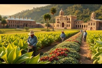 Dohányültetvény munkások Batouri mellett, Kamerunban.