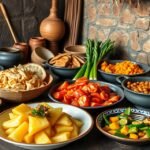 Maniókából készült tradicionális egytálételek és köretek Batouriból.