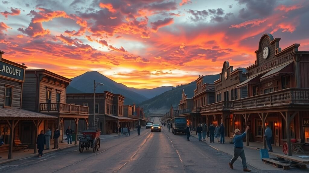 Vadnyugati bányászváros naplementében, Batouri hangulatban.