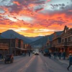 Vadnyugati bányászváros naplementében, Batouri hangulatban.