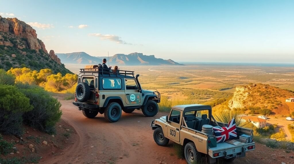 Jeep safari Albufeira hátországában, gyönyörű tájjal és kalandos úttal.