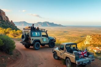 Jeep safari Albufeira hátországában, gyönyörű tájjal és kalandos úttal.