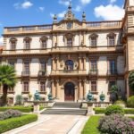 Az Évorai Egyetem gyönyörű épülete és kertjei