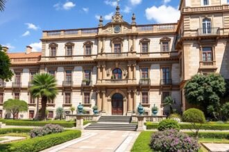 Az Évorai Egyetem gyönyörű épülete és kertjei