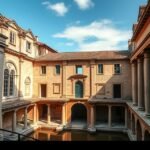 A római fürdő maradványai Évora városházában - történelmi látnivaló